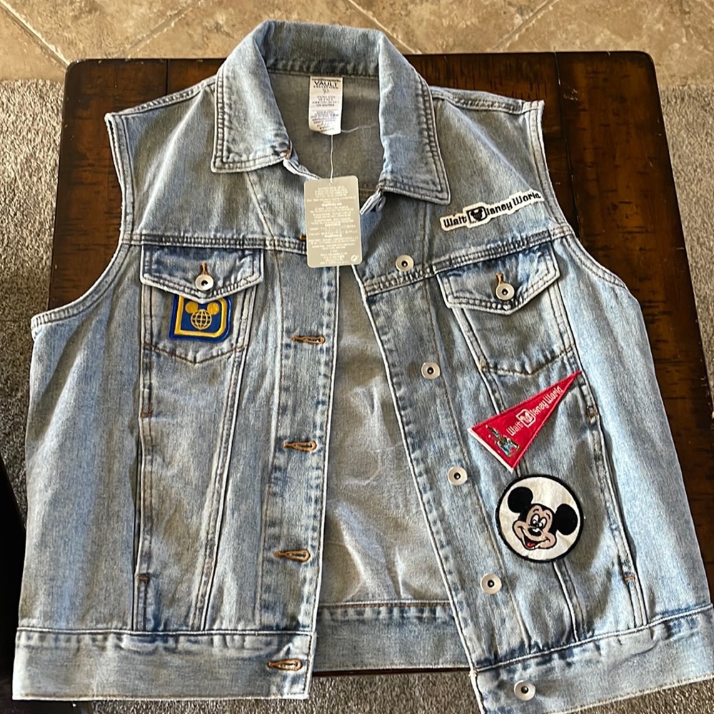 Walt Disney World Mickey Jean Vest with Patches